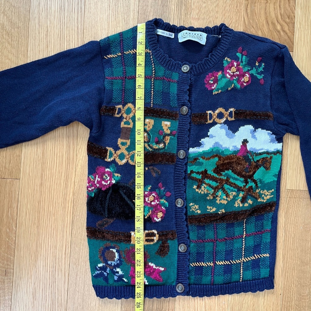 Vintage Equestrian Embroidered Patchwork Cardigan by Jantzen Classics - Picture 12 of 12